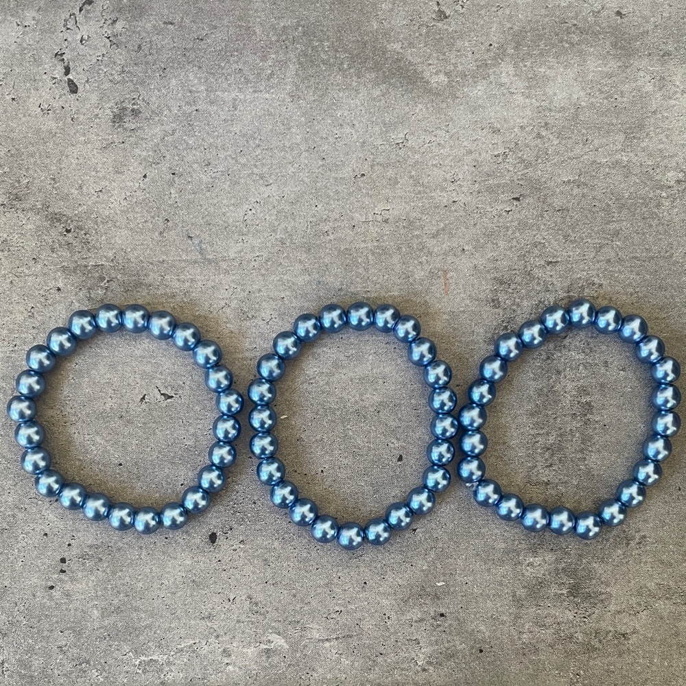 Blue Beaded Bracelet Set